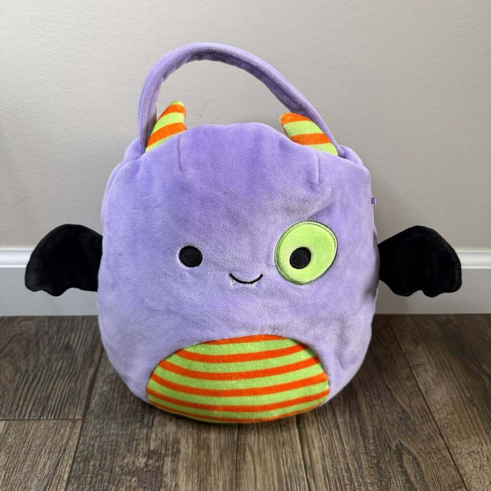 Squishmallows Blaze The Bat Treat Pail Purple Monster Halloween Basket